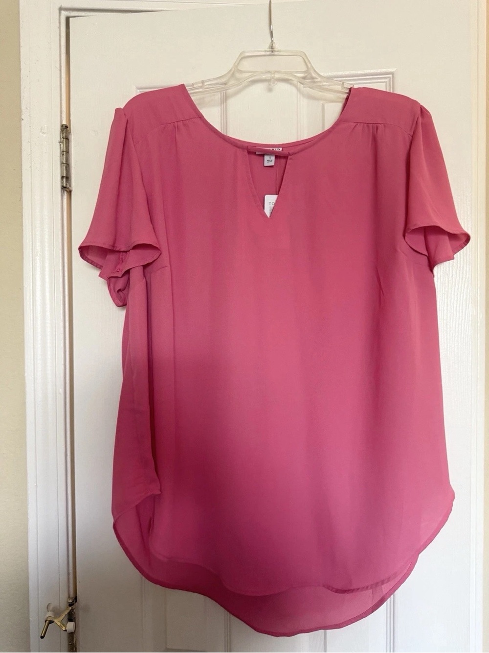 torrid Rose Pink Short Sleeve Keyhole Blouse
